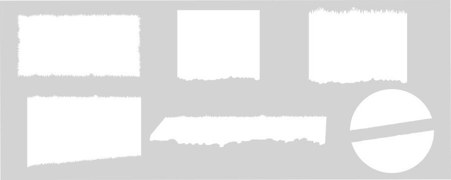 Ripped paper and torn paper frame set. vector illustrator empty blank sticky notes, office notes, label, board, pattern, texture page, wall art. 