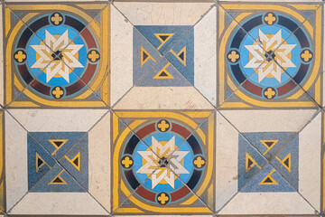 Obraz premium Ornate Vintage Cement Floor Tile Pattern in Vienna