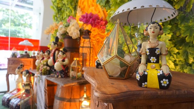 Traditional Javanese Loro Blonyo doll displaying beautiful cultural interior decorations.
