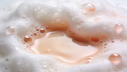 Obraz premium White Foaming Skincare Texture with Natural Exfoliating Particles