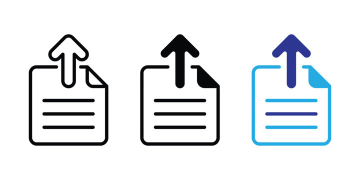 Three cloud upload gradient arrows