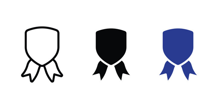 Three stylized bow ties, black and blue