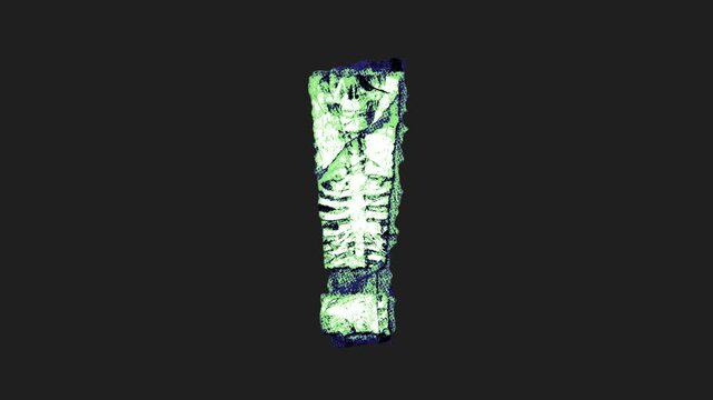 A drag and drop printed grunge style paper symbol that animates into place from shredded and torn paper pieces.
