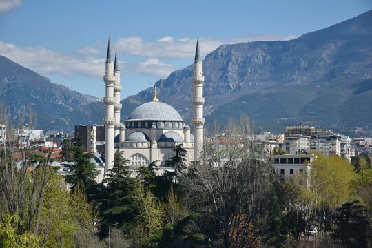 View of Mosque of Namazgah in Central Tirana, Albania