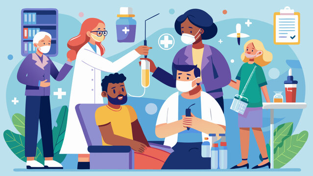 Medical, healthcare, vaccination, clinic, doctor, nurse, patient, vector icons
