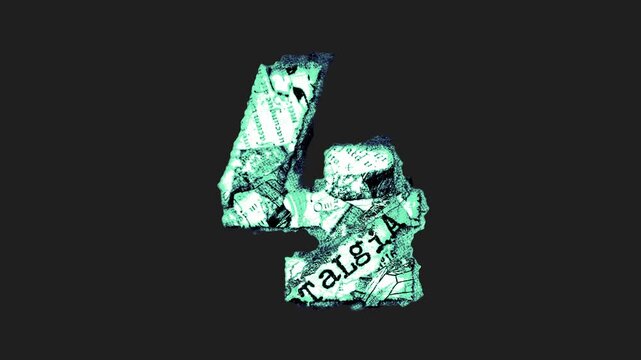 A drag and drop printed grunge style paper number that animates into place from shredded and torn paper pieces.
