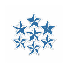 Obraz premium Cluster of Blue Star Shapes on Transparent Background