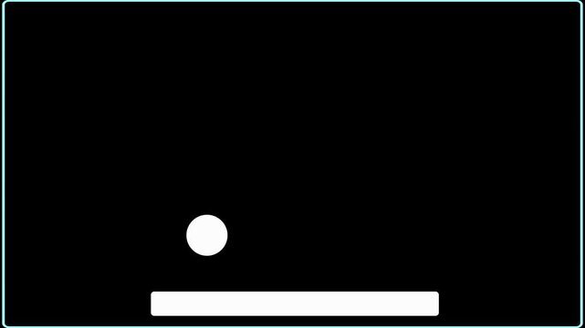 White circle and rectangle layout with cyan neon frame box. Minimalist copy space border element for corporate presentation. Animated content graphic.