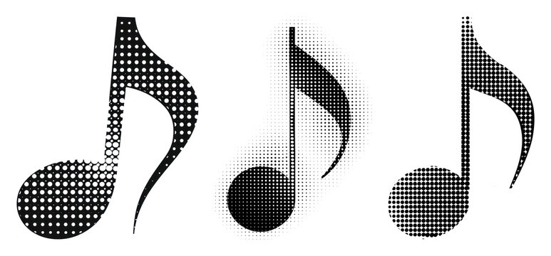 PNG Stylized musical notes pattern on transparent background