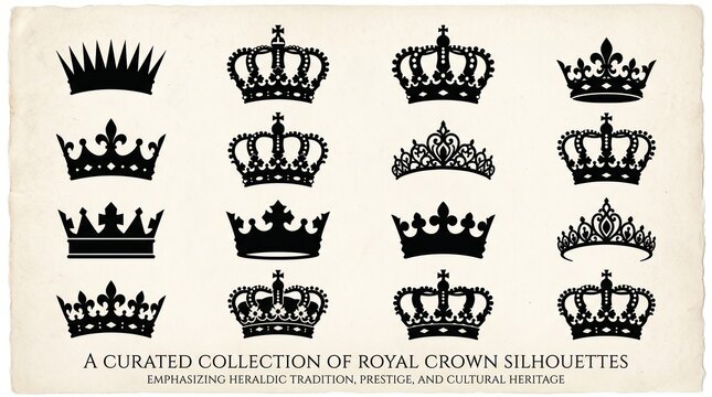 A regal grid of heraldic crowns, symbolizing authority, tradition, and cultural identity, showcasing diverse royal designs that embody history, hierarchy, and timeless elegance across civilizations.