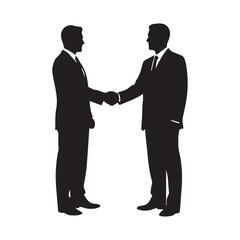Fototapeta premium Business Handshake Silhouette Vector