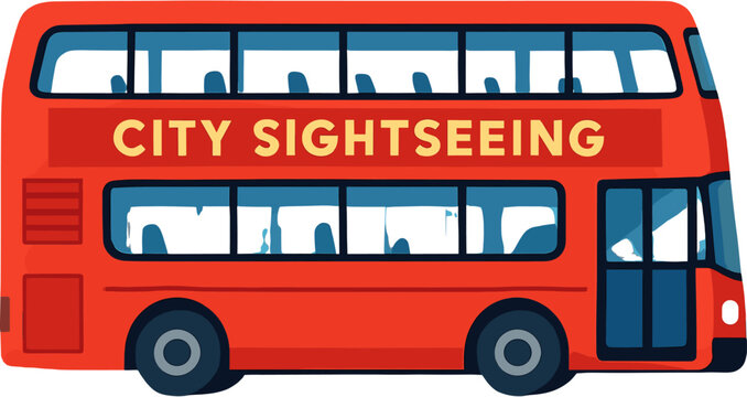 A bright red double-decker city sightseeing bus with "CITY SIGHTSEEING" written on its side, ready for tours.