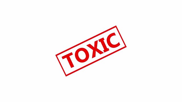 animated Toxic stamp animation video in 4k animation with alpha channel  harmful warning danger on transparent background toxic animation 