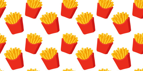 Fototapeta premium seamless red box french fries pattern design