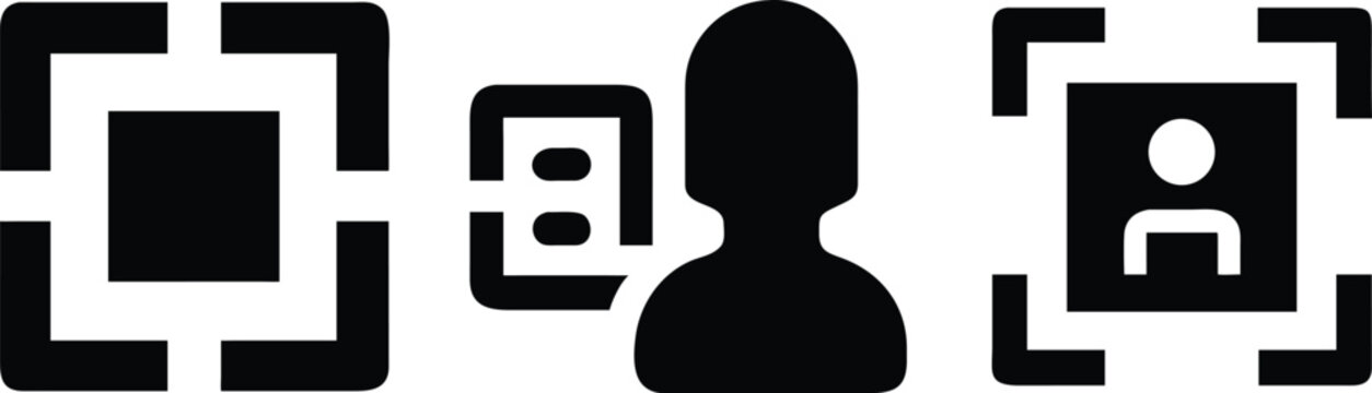 Vector illustration of a person with a qr code and a camera icon qr code identity verification digital identity qr code scan vector