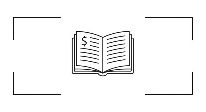Open Book with Dollar Sign, Financial Education Concept