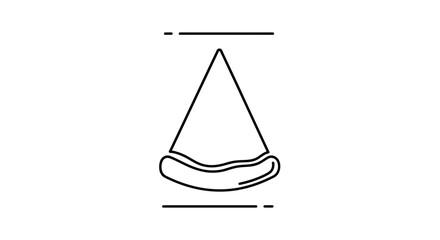 Fototapeta premium Minimalist Line Art Icon of a Slice of Pizza with Sausage