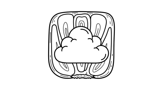 Mayan Glyphs Cloud Symbol