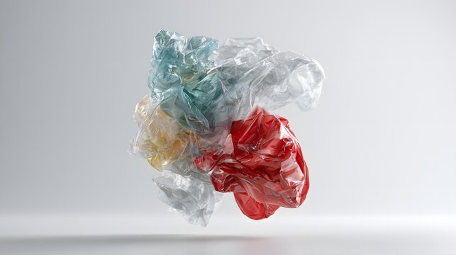 Floating plastic garbage represents environmental pollution
