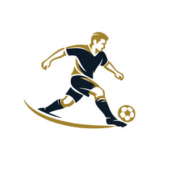 Obraz premium Soccer player kicking a ball on grass field