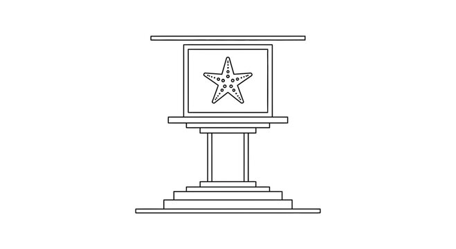 Starfish Displayed on Pedestal with Steps