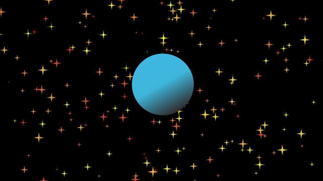 A night sky full of twinkling stars with the rising moon. Moon and star icon in outer space.