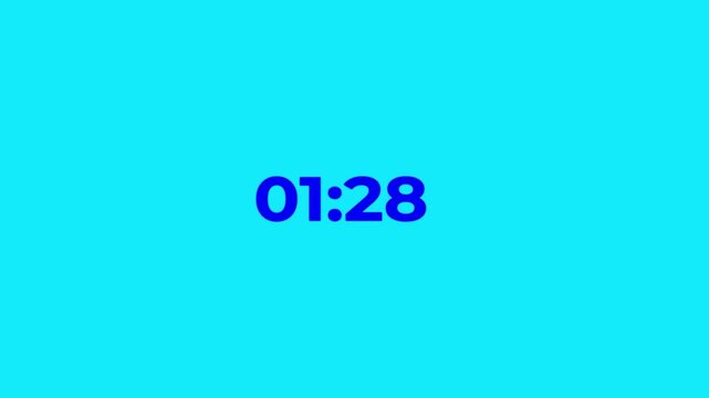 Digital 1:30 minutes countdown, 1:30 minute timer countdown animation, seconds on transparent background 90 second countdown timer, Countdown video