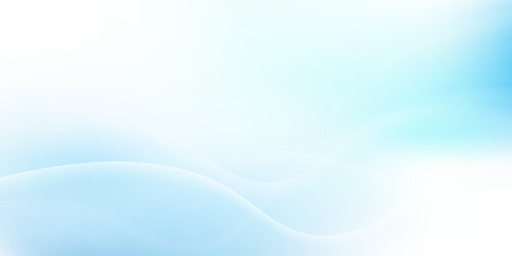 Abstract Light Blue and White Smooth Dynamic Wave Background with Copyspace. Vector illustration