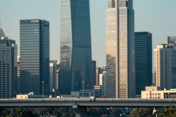 Naklejka premium Modern Cityscape - Skyline of Skyscrapers