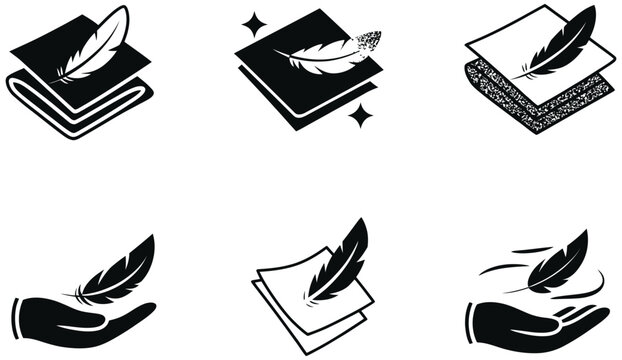 Feather with cloth icon vector for soft fabric textile cleaning and lightweight material concept design.
