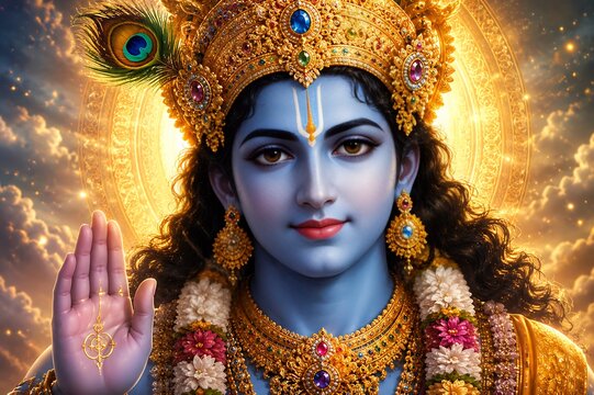 Lord Vishnu on Vaikunth Ekadashi, Krishna/Krushna Janmashtami, Ram Navami, Narsimha Jayanti, Onam, Ekadashi Vrat, Ananta Chaturdashi, Tulasi Vivah, Nirjala Ekadashi, Varah Jayanti, Aashadhi Ekadashi