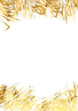 Gold Foil Frame gold splatter frames glitter. Gold stroke on transparent background. Elegant gold sparkle gold wave background with soft festive light particles. Gold splatter glitter glowing PNG.