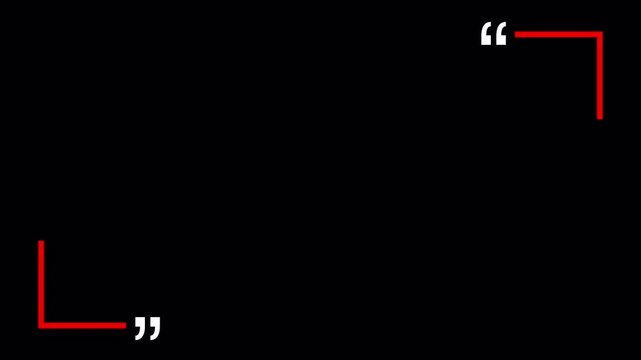 minimalist quote box animation on transparent background with alpha channel  in 4K animation minimalist quote box animation with screen 