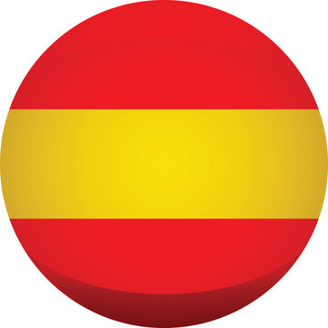 Vector spanish flag icon red and yellow horizontal stripes