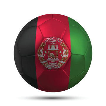 Realistic AFGHANISTAN Soccer Ball with National Flag Design Vector Illustration