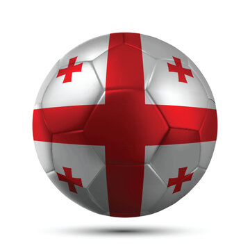Realistic GEORGIA Soccer Ball with National Flag Design Vector Illustration