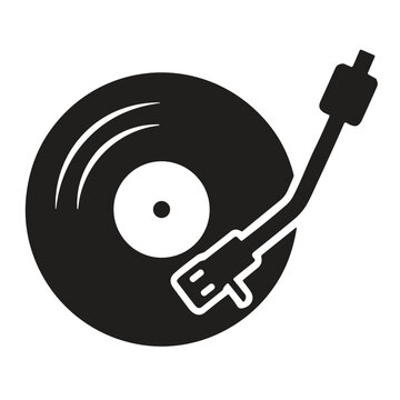 icon vinyl record player vector illustration