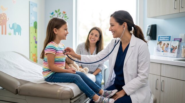 Pediatrician Examining Child During Wellness Visit