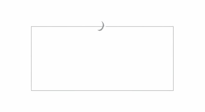 Minimalist White Rectangle with Subtle Crescent Moon Icon