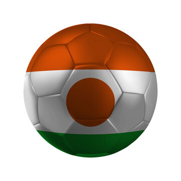 Realistic NIGER Soccer Ball with National Flag Design Transparent Background