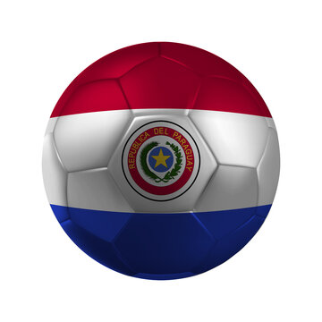 Realistic PARAGUAY Soccer Ball with National Flag Design Transparent Background