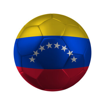 Realistic VENEZUELA Soccer Ball with National Flag Design Transparent Background