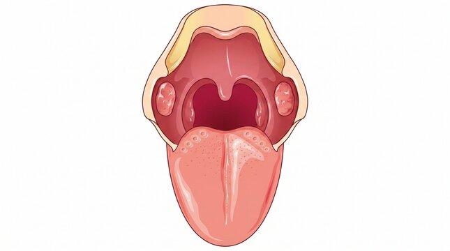 Human Tonsil Anatomy Medical Illustration