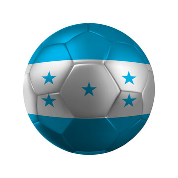 Realistic HONDURAS Soccer Ball with National Flag Design Transparent Background