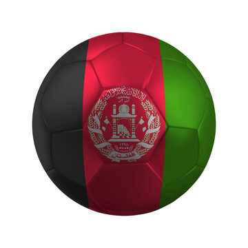 Realistic AFGHANISTAN Soccer Ball with National Flag Design Transparent Background