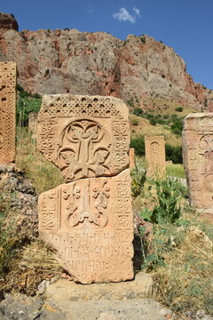 Medieval Armenian Khachkar Cross Stone Inscription Noravank