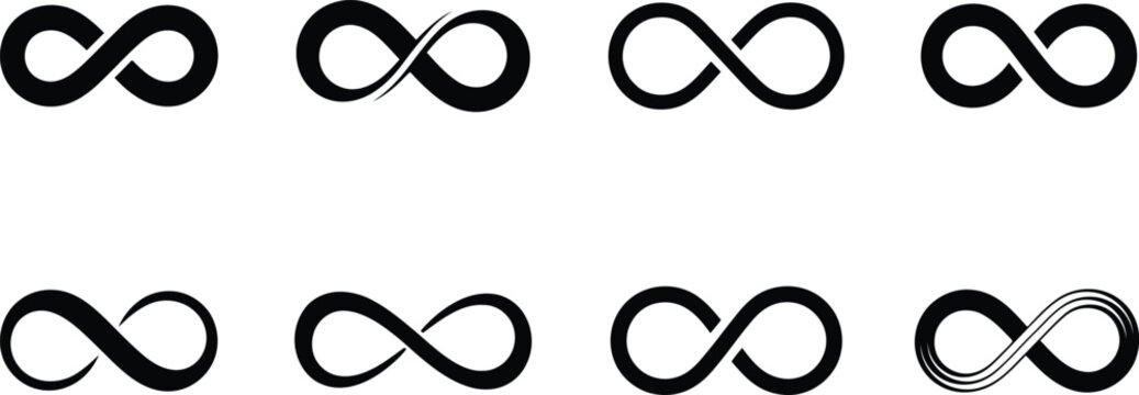 infinity logo set loop variations vector icons