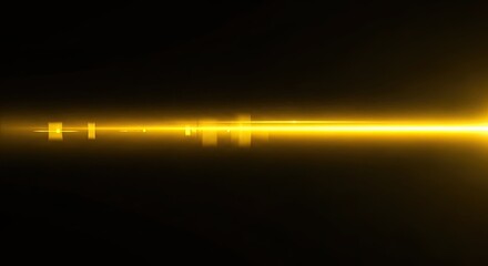 Fototapeta premium Golden Lens Flare on Black Background.