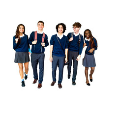 Obraz premium Diverse Group of High School Students Walking Together Isolated illustration transparent png 