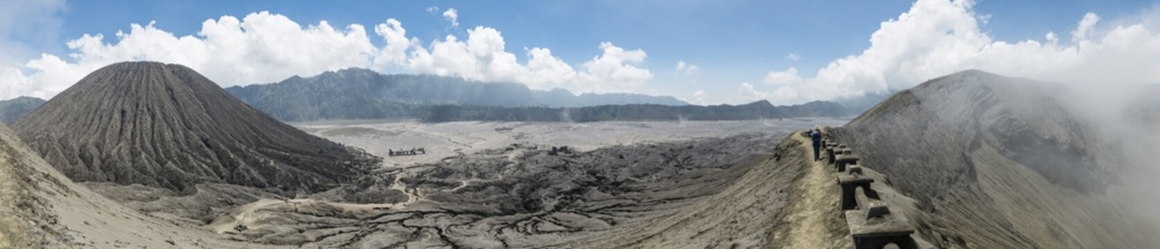 View from the crater of Mount Bromo, Mount Batok, Bromo Tengger Semeru National Park, East Java, Indonesia